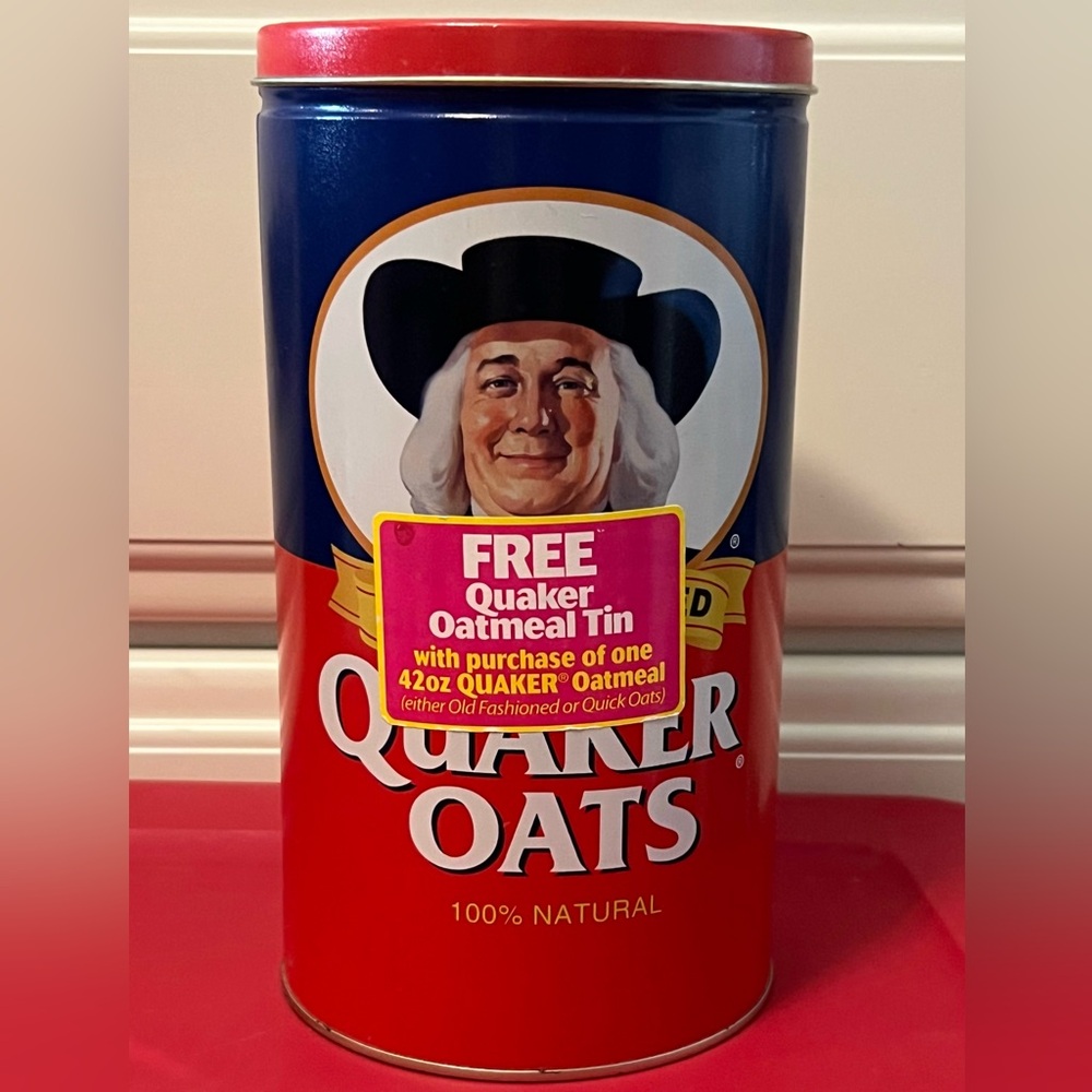 Quaker Oats Red and Blue Vintage Tin